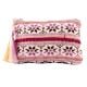 Pink Floral Pattern Hand Embroidered Zip Top Jaquard Clutch Bag