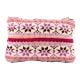 Pink Floral Pattern Hand Embroidered Zip Top Jaquard Clutch Bag