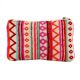 Pink Embroidered Zip Top Jaquard Cotton Clutch Bag