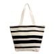 Black And White Striped Jaquard Large Cotton Tote Bag