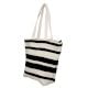 Black And White Striped Jaquard Large Cotton Tote Bag
