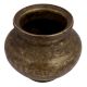 Handmade Brown Patina Etched Brass Water Storage Pot
