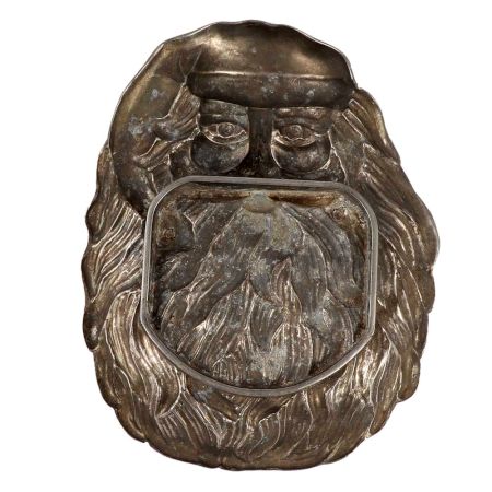 Handmade Black Brass Santa Clause Ornament or Wall Hanging