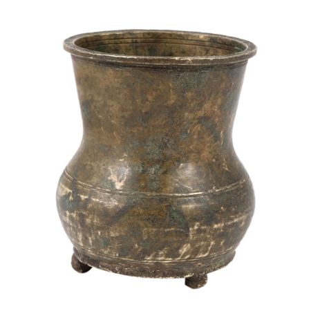 South Indian Water Pot With Black Patina