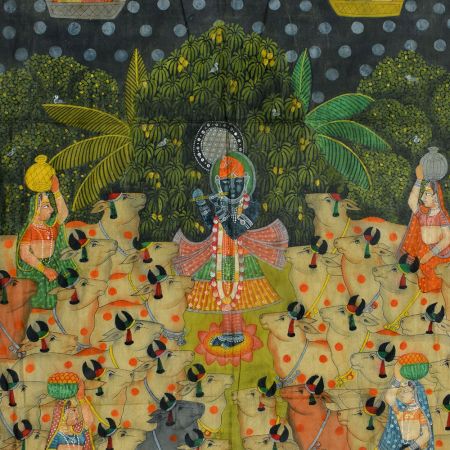 Pichwai Painting of Sharad Purnima Shreenathji