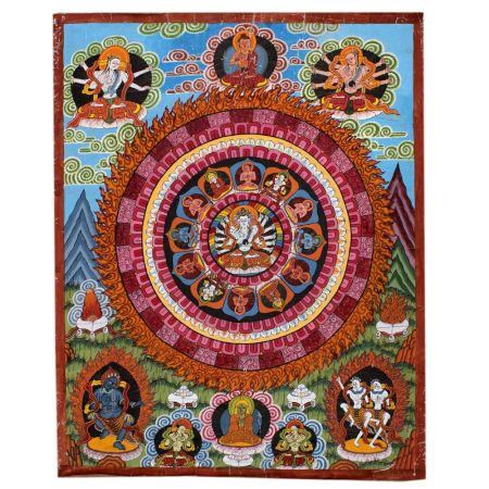 Tibetan Thangka Painting Of Medicine Buddha