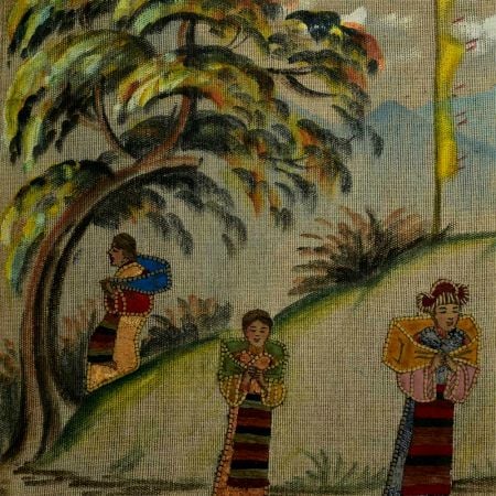 Traditional Tibetetian  Festival Folk Painting On Canvas