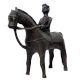 Brass Rider With Horse Figurine Statue In Patina Finish