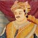 Indian Emperor Seated On Throne Miniature Canvas Painting