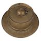 Old Round Solid Brass Ink Pot