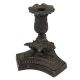 Brass Flower Candle Holder With Carved Base