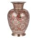 Brass Flower Vase With Red Meenakari Work