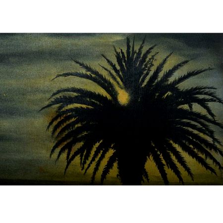 Canvas Painting Of Landscape Sunset Palm Tree