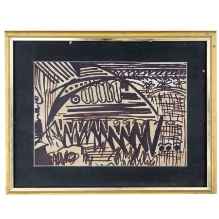 Charcoal Abstract Art Painting