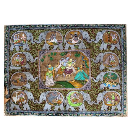 Jhulan Yatra Radha Krishna Pichwai Painting