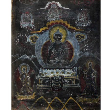 Tibetan Thangka Painting Of Shakyamuni Buddha
