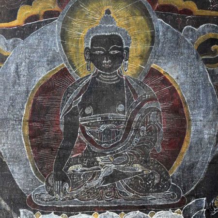 Tibetan Thangka Painting Of Shakyamuni Buddha