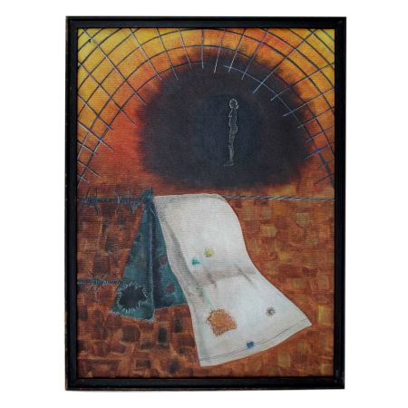 Lonely Women Towel Abstract Canvas Painting