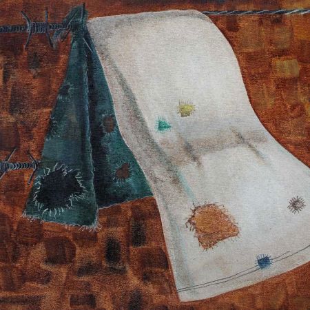 Lonely Women Towel Abstract Canvas Painting