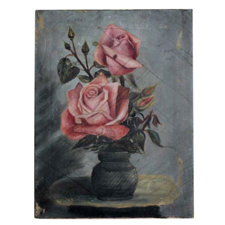 Oil Painting Of Pink RosesÂ On Canvas