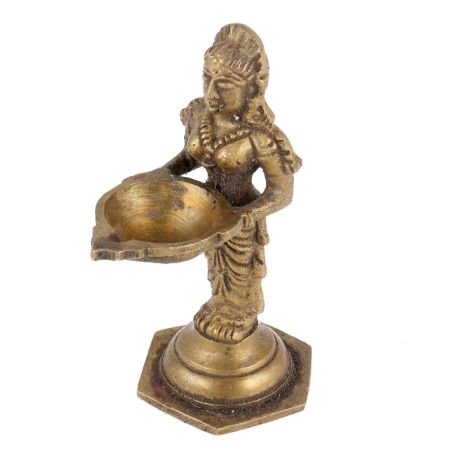 Golden Brass Deep Laxmi Holding Diya