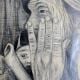 Pencil Painting Of Old Woman Portrait Wrinkled Hands