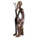 African Brass Tribal Statue Of  Old man With Stick