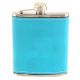 JB Blue Hip Flask In Leather Cover