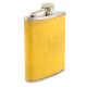 JB Yellow Hip Flask In Leather Cover