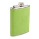 JB Light Green Color Hip Flask With Leather Cover