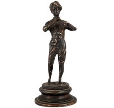 Brass Statue Of Boy Playing Flute