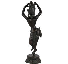 Brass Dancing Lady Statue In Black Finish