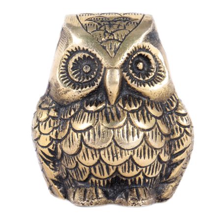 Brass Wise Owl Showpiece Or Paperweight