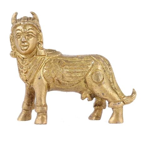 Golden Brass Kamdhenu Cow Statue