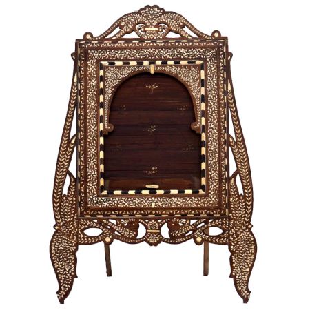 Artistic Bone Inlay Wooden Mirror Frame