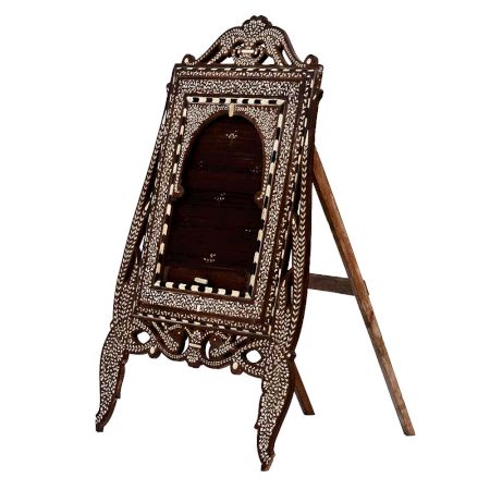 Artistic Bone Inlay Wooden Mirror Frame