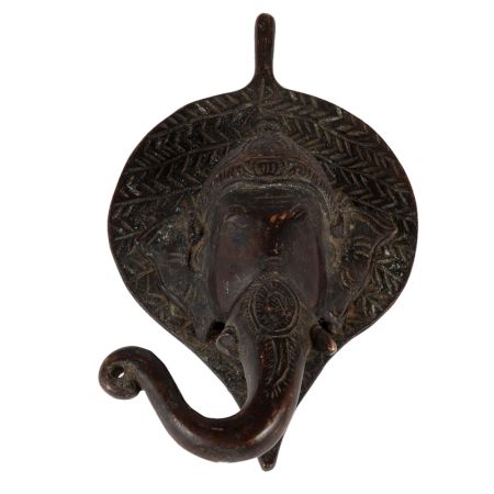 Ganesha Face On Leaf Wall Hanging