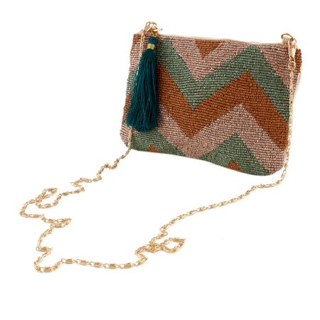 Zig Zag Beaded Multicolored Bag