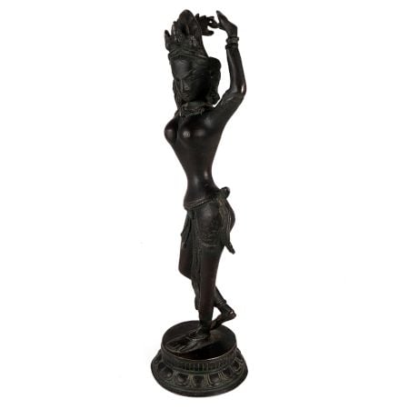 Brass Dancing Lady Statue In Black Finish