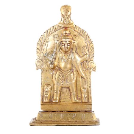 Brass Veerbhadra Hindu God Plaque Wall  Art