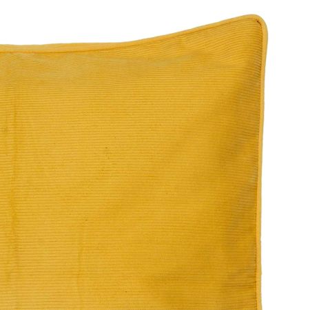 Yellow Ribbed Cotton Cushion Covers