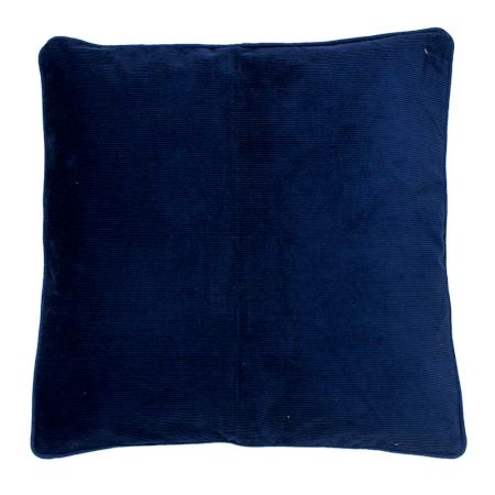 Ribbed Navy Cotton Cushion Cover