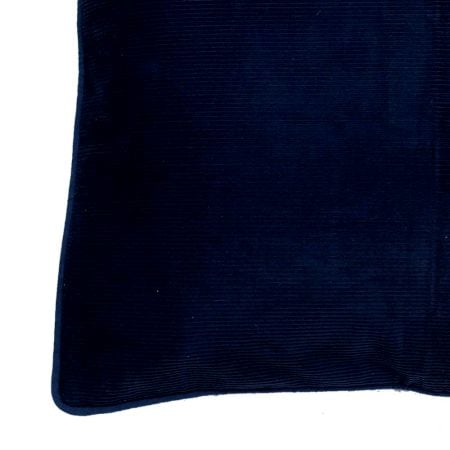 Ribbed Navy Cotton Cushion Cover