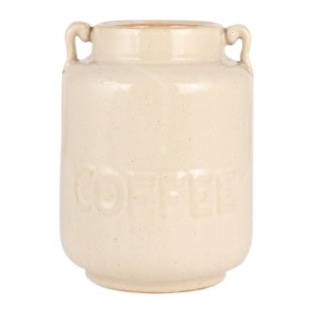 White Ceramic Jar with Two Handles