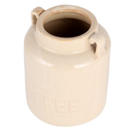 White Ceramic Jar with Two Handles