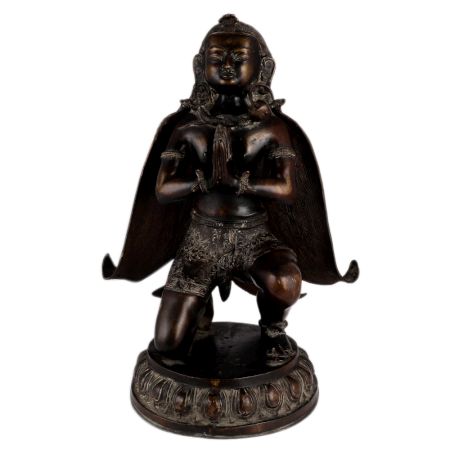Brass Garuda Nepalese Art Statue In Black Finish