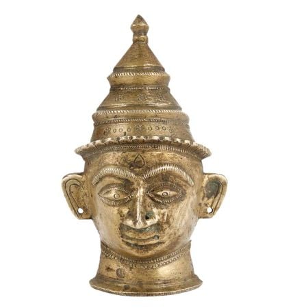 Shiva Face In Brass