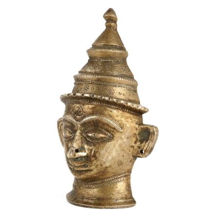 Shiva Face In Brass