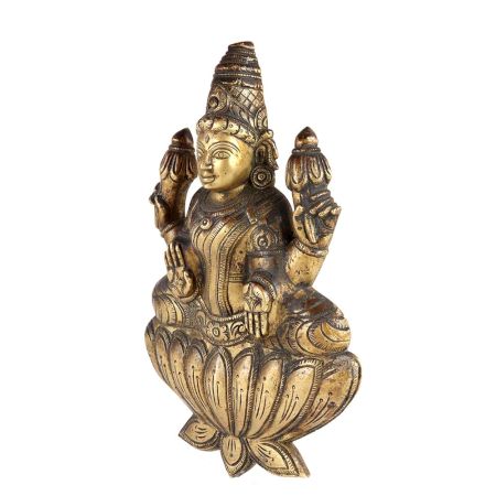 Vintage Laxmi Statue In Brass