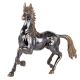 Black Brass Horse Statue With Golden Detailing